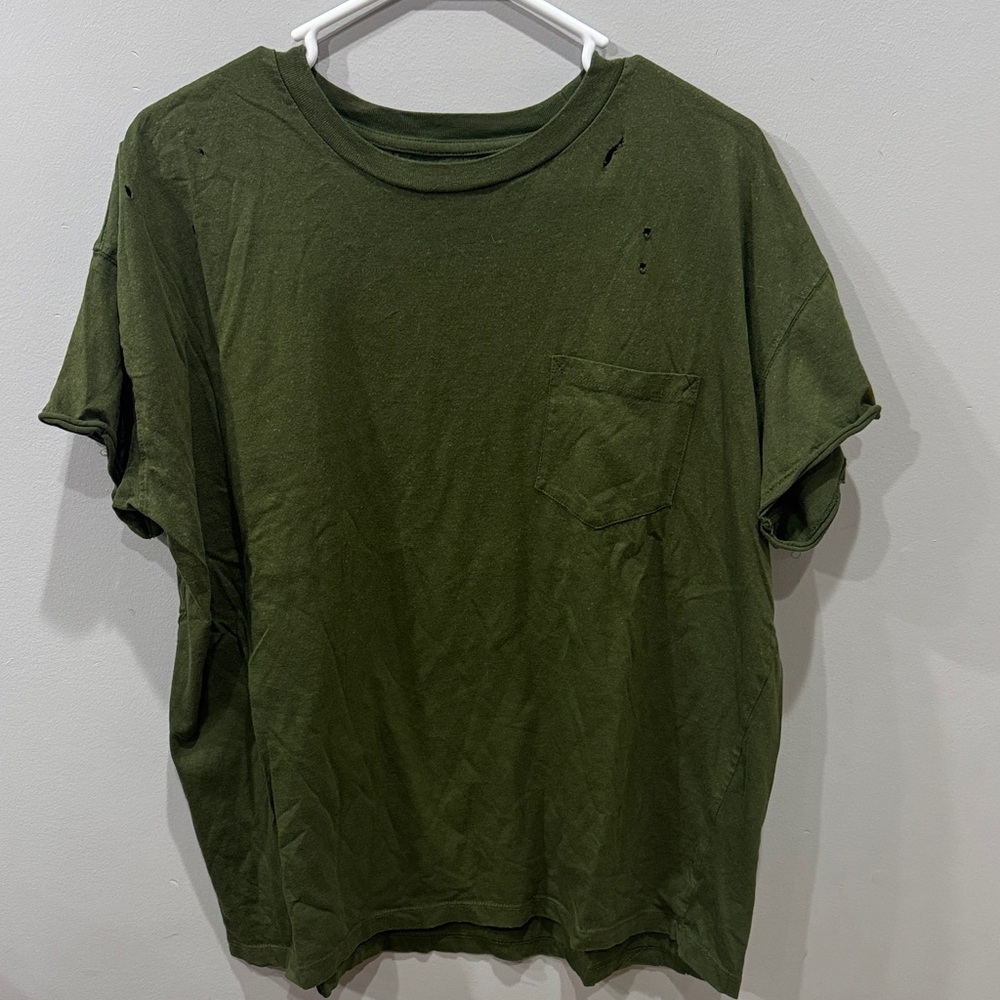 Chelsea DeBoer Distressed Green Tee